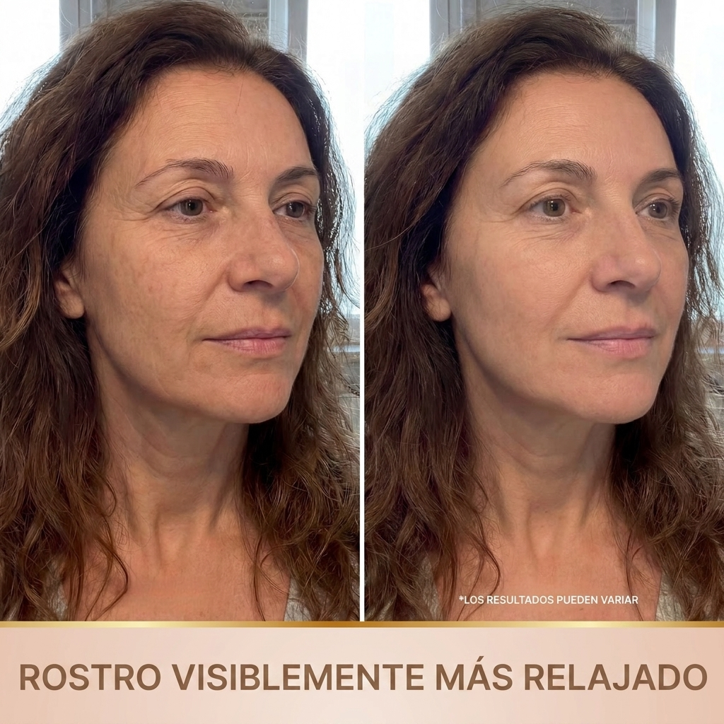 Rostro visiblemente más relajado