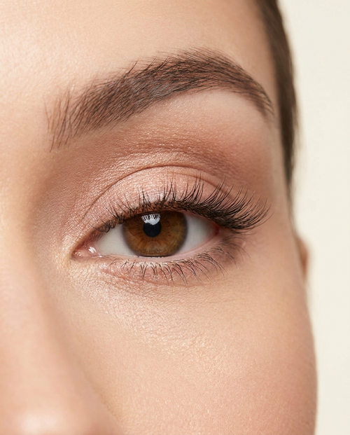 Avelyne magnetic lashes worn close-up