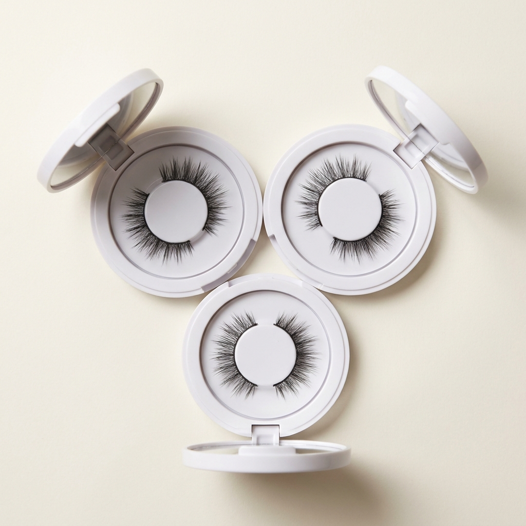 Three magnetic lash compacts