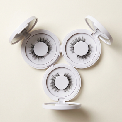 Three magnetic lash compacts